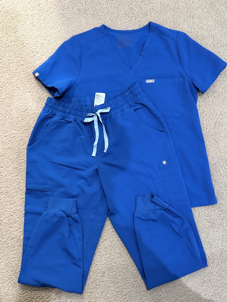 Royal Blue Women's Figs Scrub Set